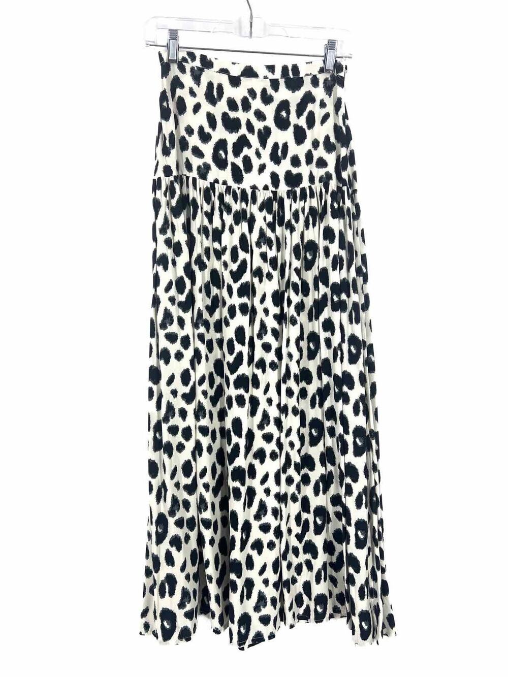 Spell Size 8 Wh/Gry/Bk Animal Print Gathered Designer Skirt